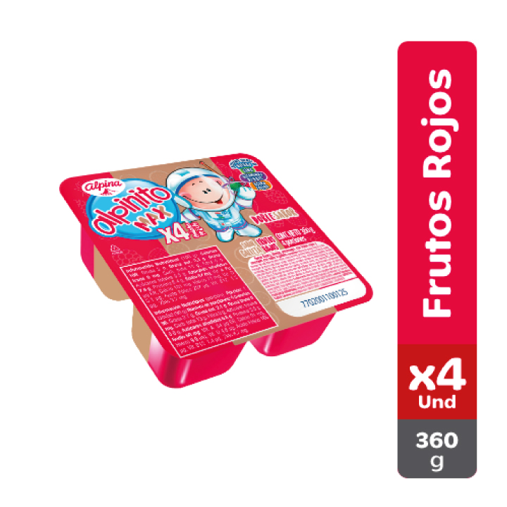 Alpinito MaxFrutos Rojos x4 Und Vaso 90 g