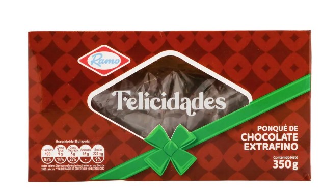 Ponqué Felicidades Chocolate 350gr